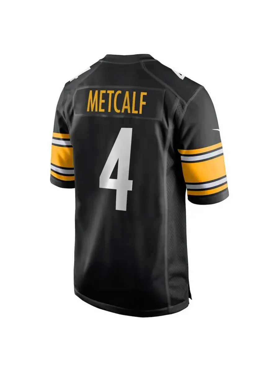 Nike Мужская черная игровая футболка DK Metcalf команды Pittsburgh Steelers — изображение 3 из 3, черный