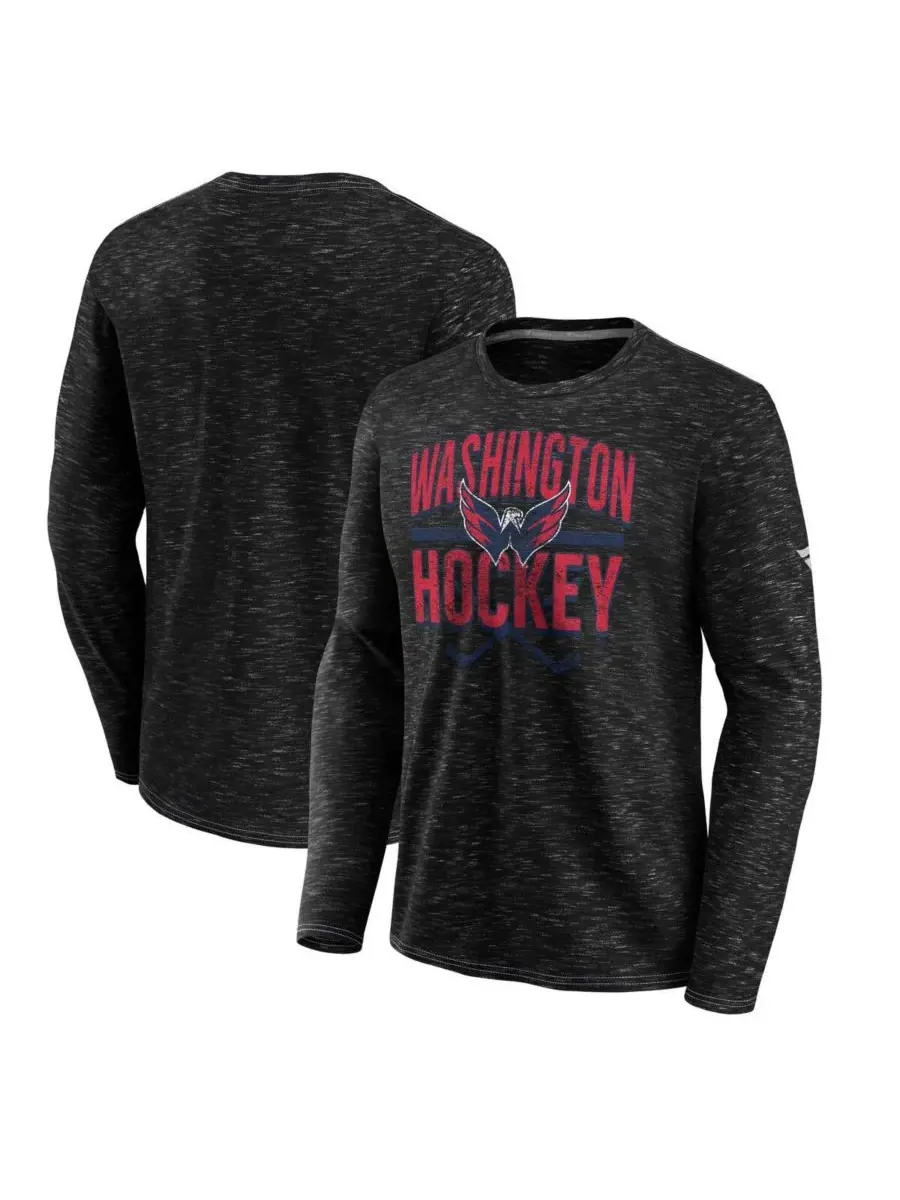 Fanatics Мужская серая футболка с длинным рукавом Washington Capitals с эффектом льдинки — изображение 1 из 3, серый