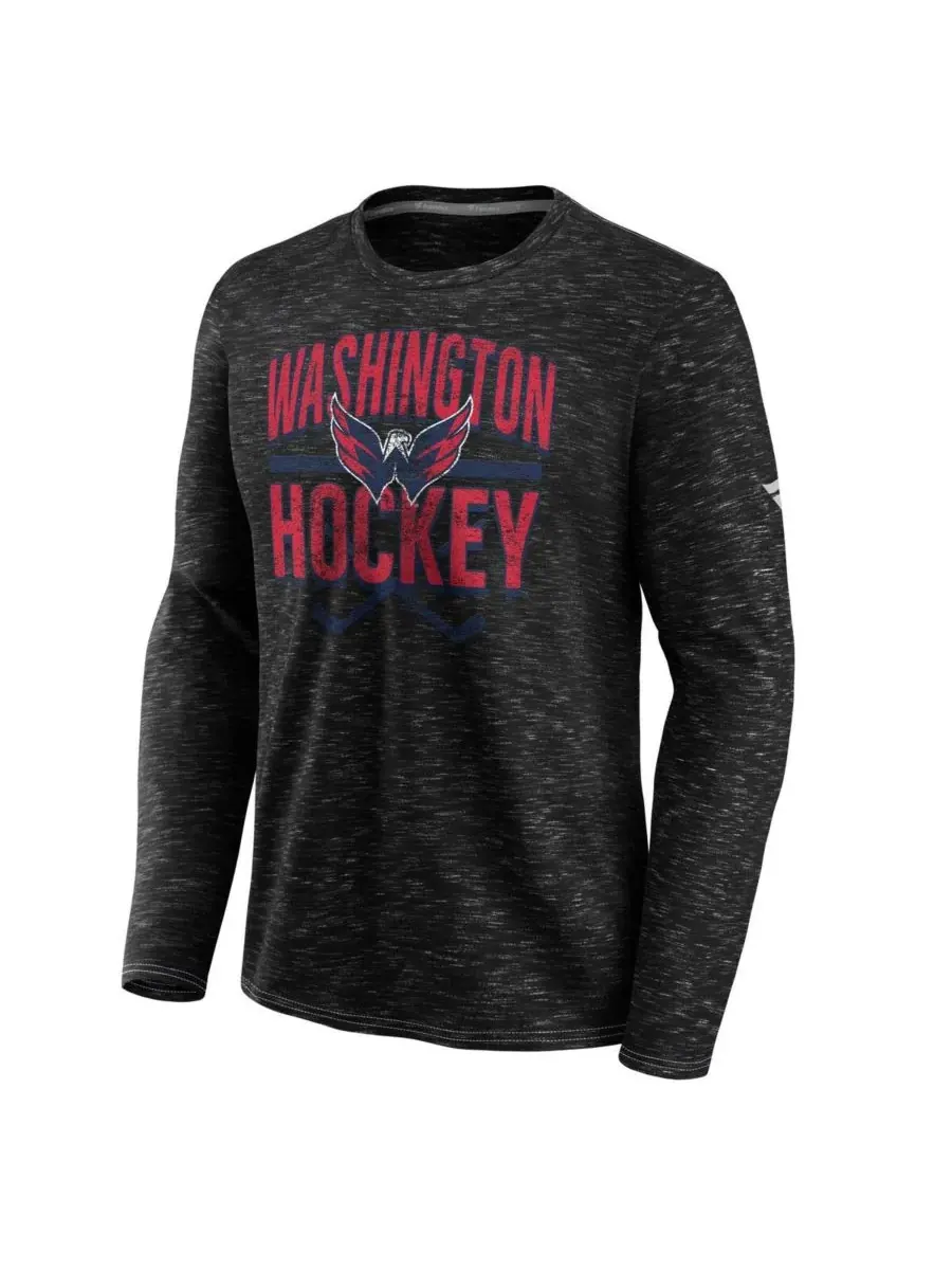 Fanatics Мужская серая футболка с длинным рукавом Washington Capitals с эффектом льдинки — изображение 2 из 3, серый