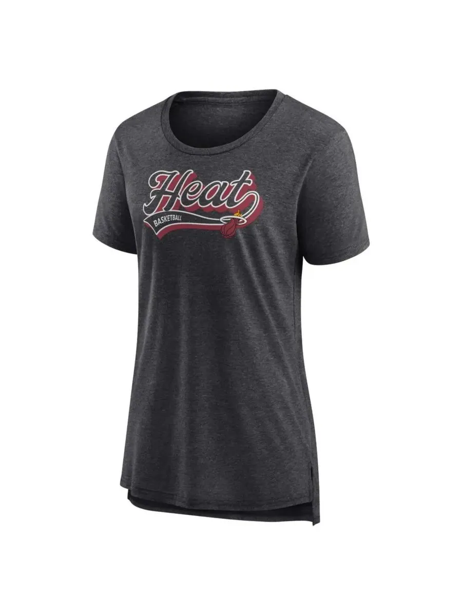 Fanatics Женская футболка Miami Heat League Leader Tri-Blend цвета «серый меланж» — изображение 3 из 3, темно-серый