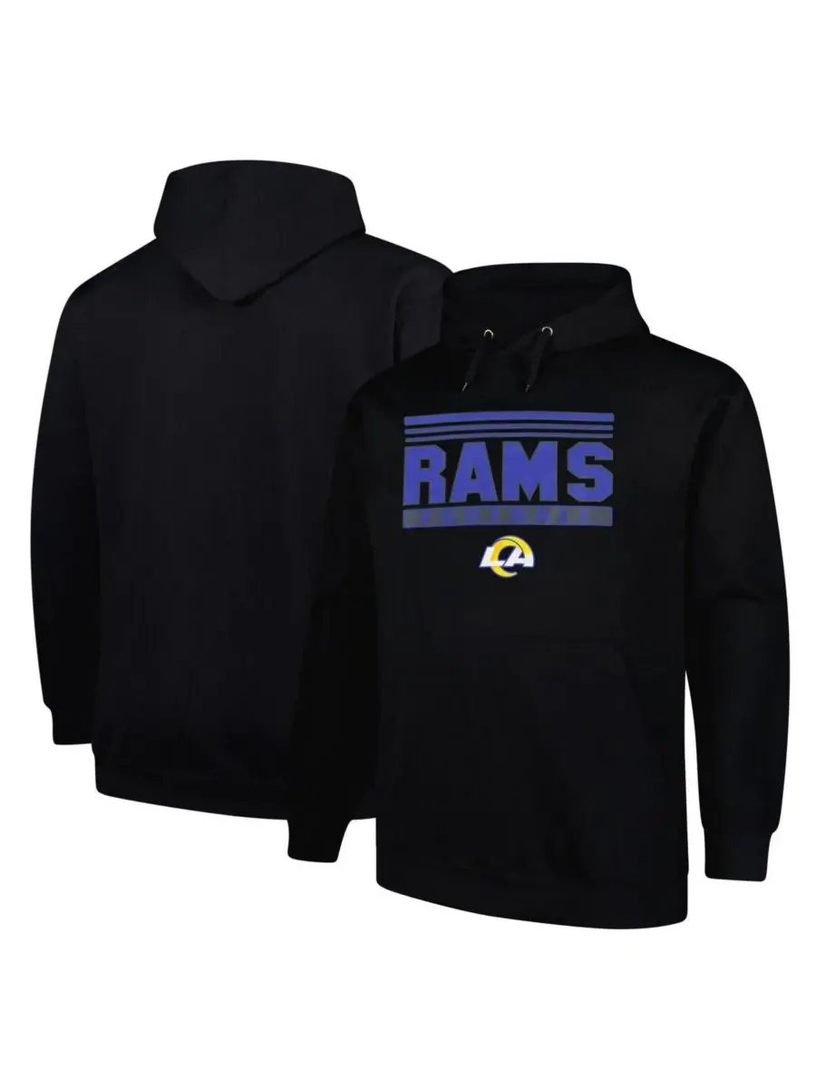 Fanatics Мужская черная толстовка с капюшоном Los Angeles Rams Big Tall Pop — изображение 1 из 3, черный