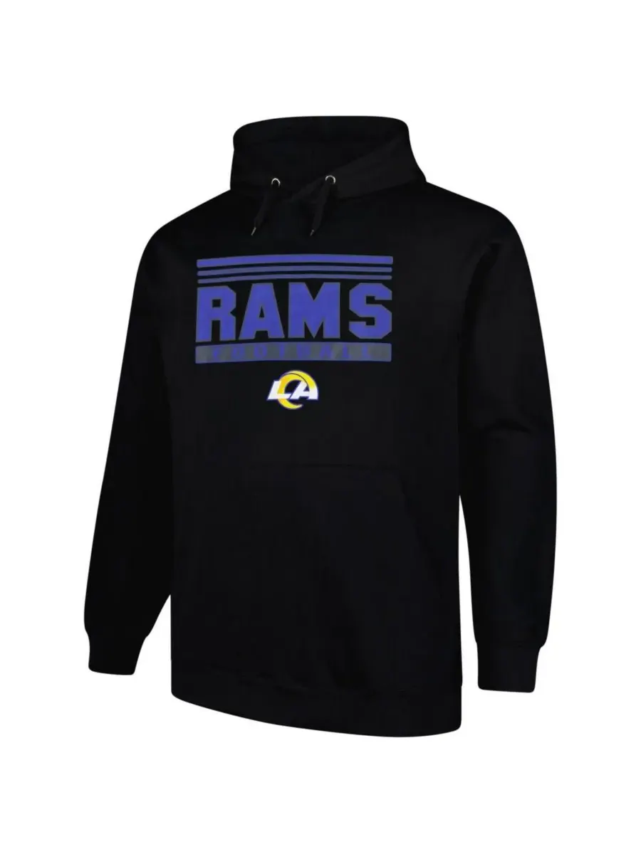Fanatics Мужская черная толстовка с капюшоном Los Angeles Rams Big Tall Pop — изображение 3 из 3, черный