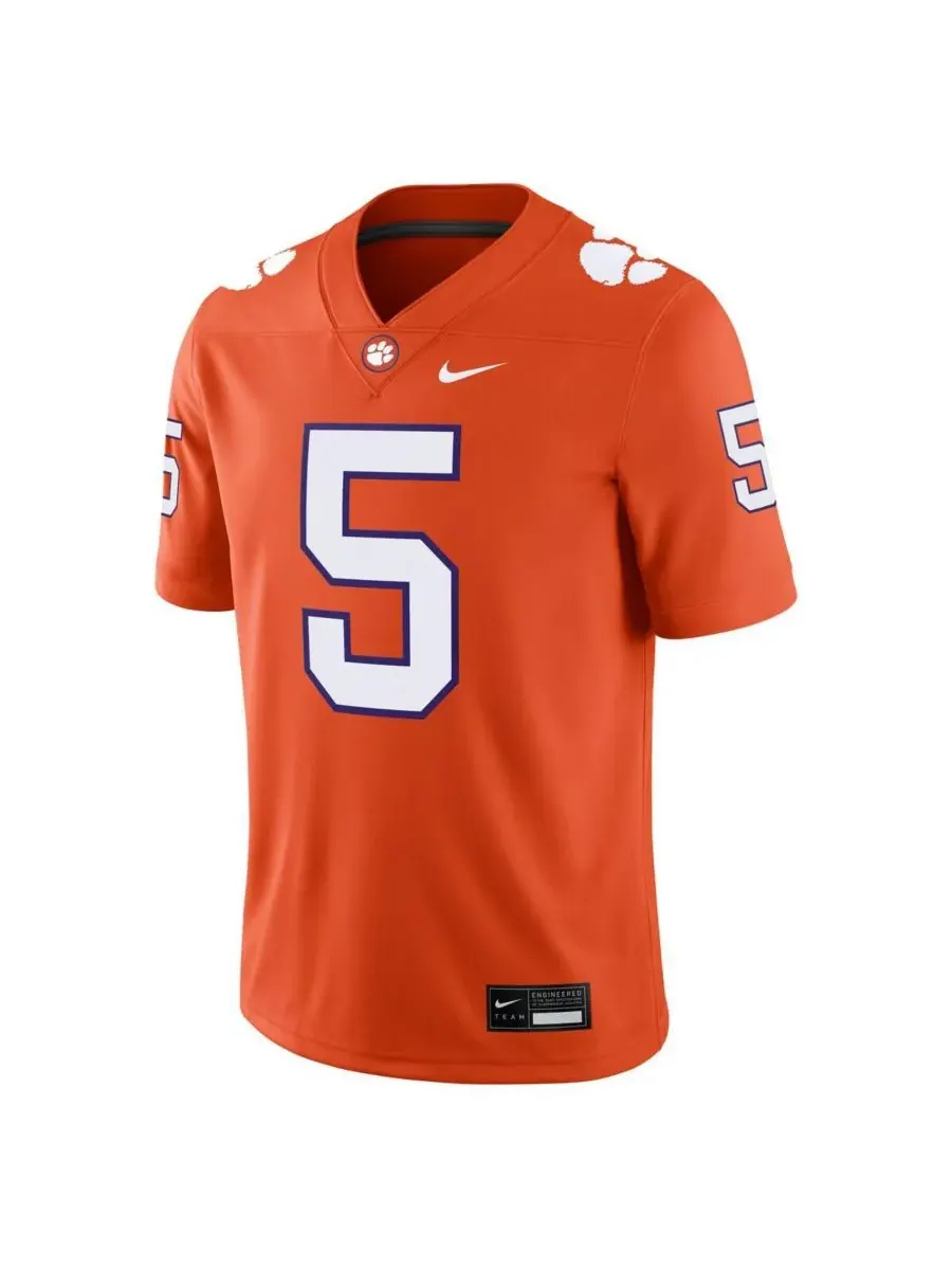 Nike Мужская футболка Higgins Orange Clemson Tigers, игровая майка игрока — изображение 3 из 3, оранжевый