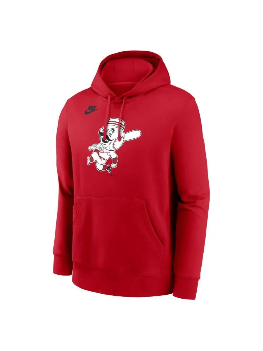 Nike Мужская красная толстовка с капюшоном Cincinnati Reds Cooperstown Collection Logo Club — изображение 2 из 3, красный
