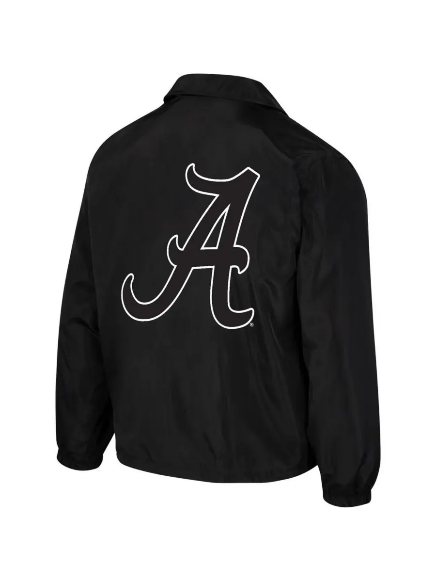 The Wild Collective Мужская и женская черная тренерская куртка Alabama Crimson Tide на кнопках — изображение 2 из 3, черный