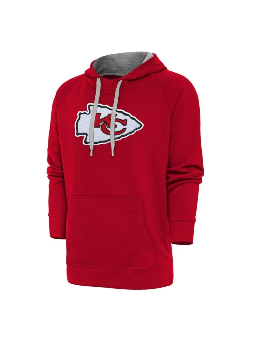 Antigua Мужская красная толстовка с капюшоном Kansas City Chiefs Victory из синели — изображение 1 из 1, красный