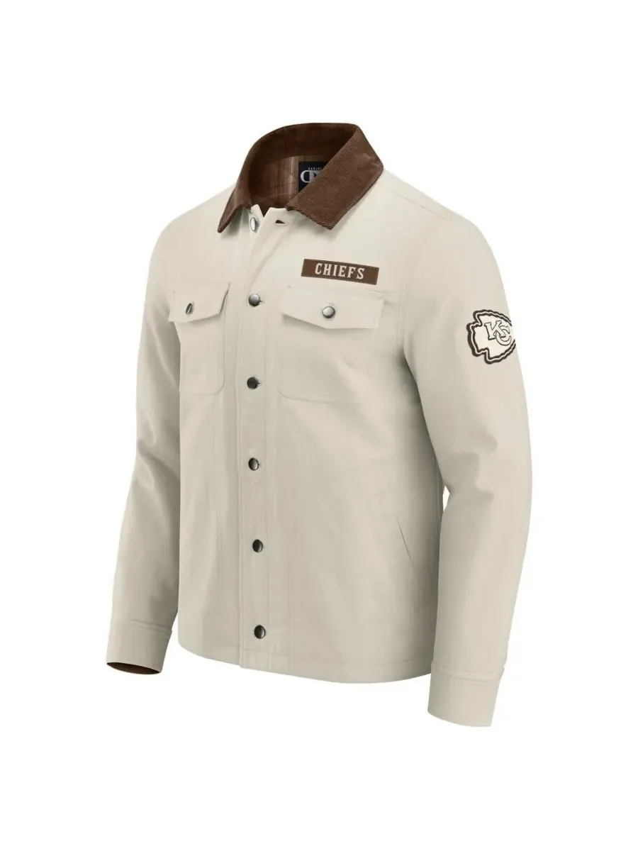 Fanatics Куртка мужская Darius Rucker Collection by x NFL, бежевая, из плотной парусины, с полной — изображение 3 из 3
