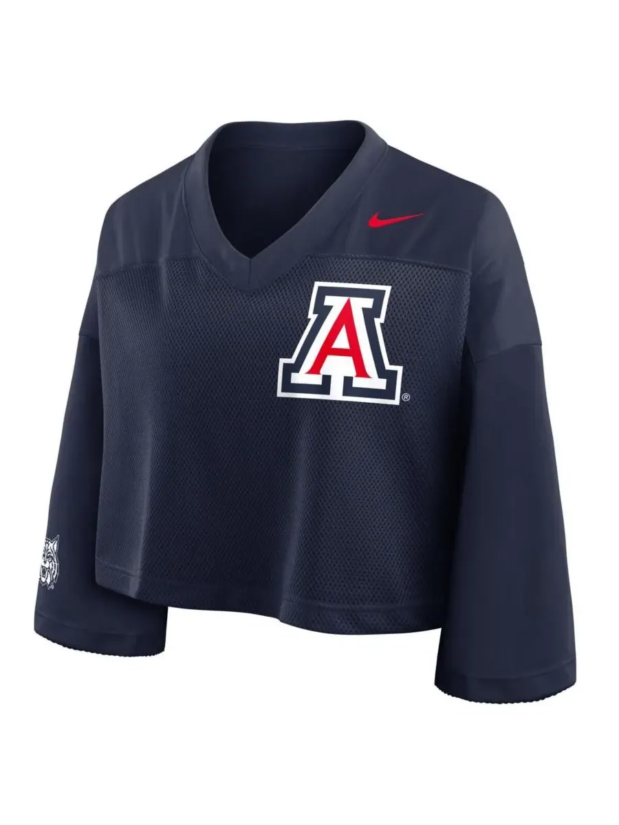 Nike Женская укороченная сетчатая футболка Arizona Wildcats темно-синего цвета — изображение 2 из 3, темно-синий