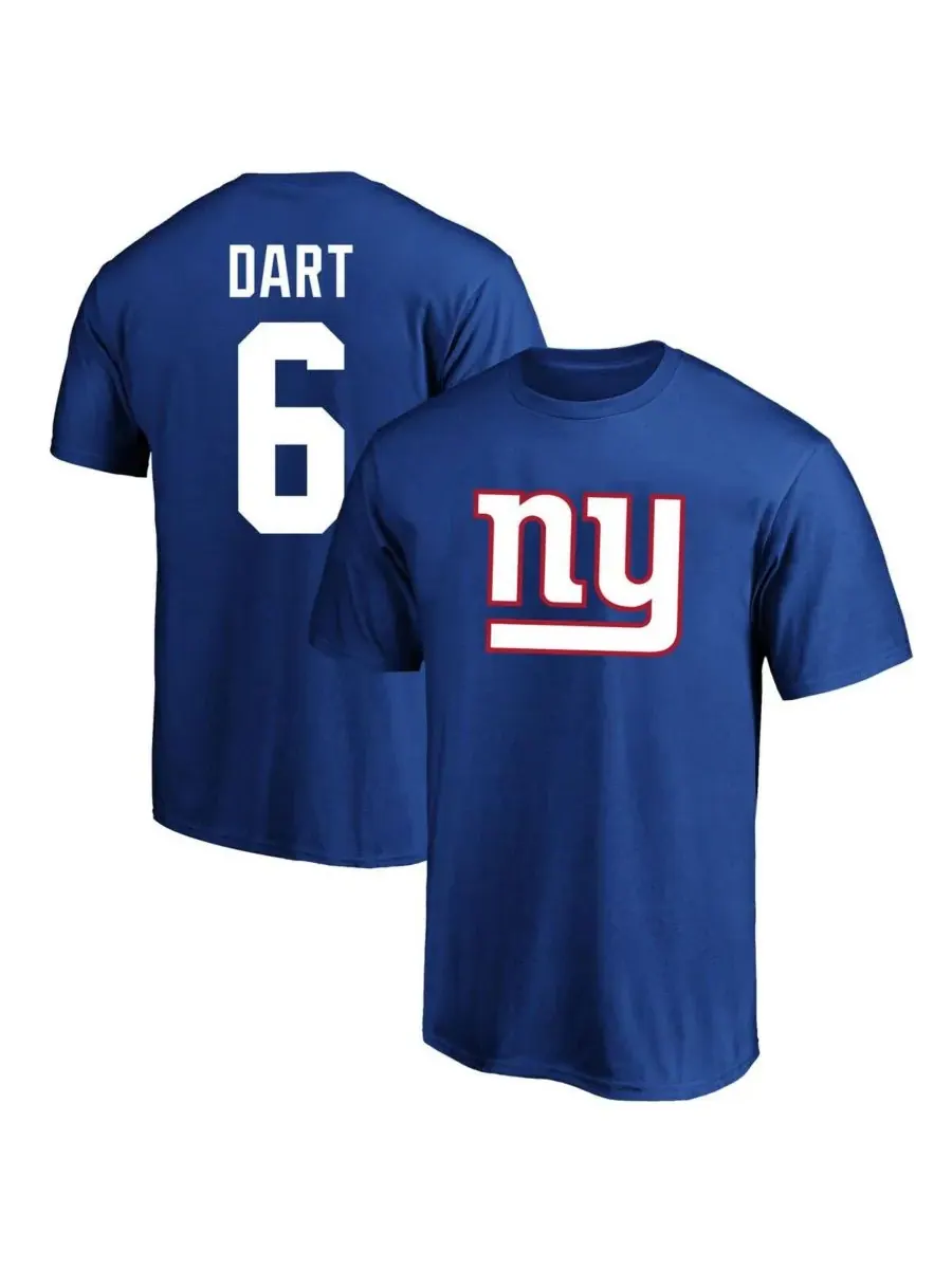 Мужская футболка Jaxson Dart Royal New York Giants большого размера с номером и фамилией Fanatics — изображение 1 из 3