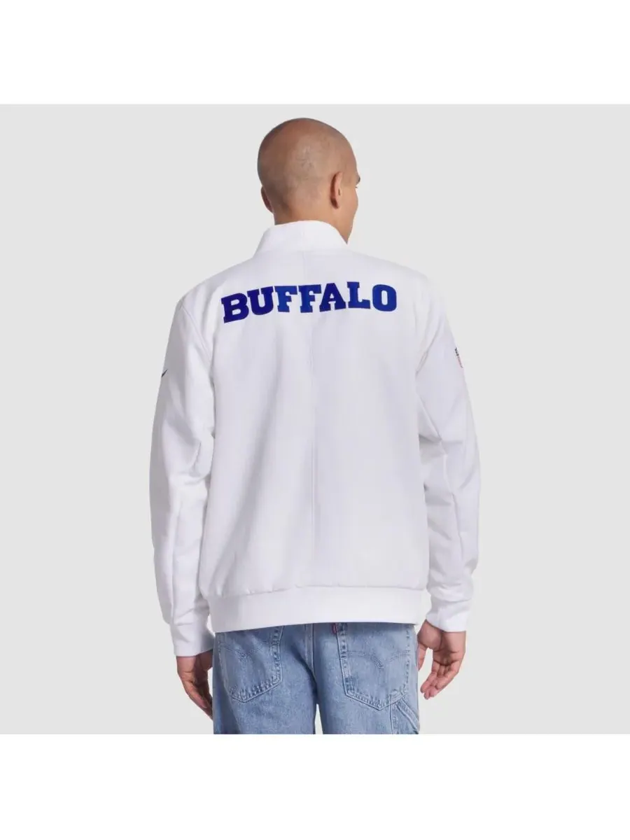 Nike Мужская белая куртка-бомбер на молнии из коллекции Buffalo Bills 2025 Rivalries Collection — изображение 2 из 3, белый