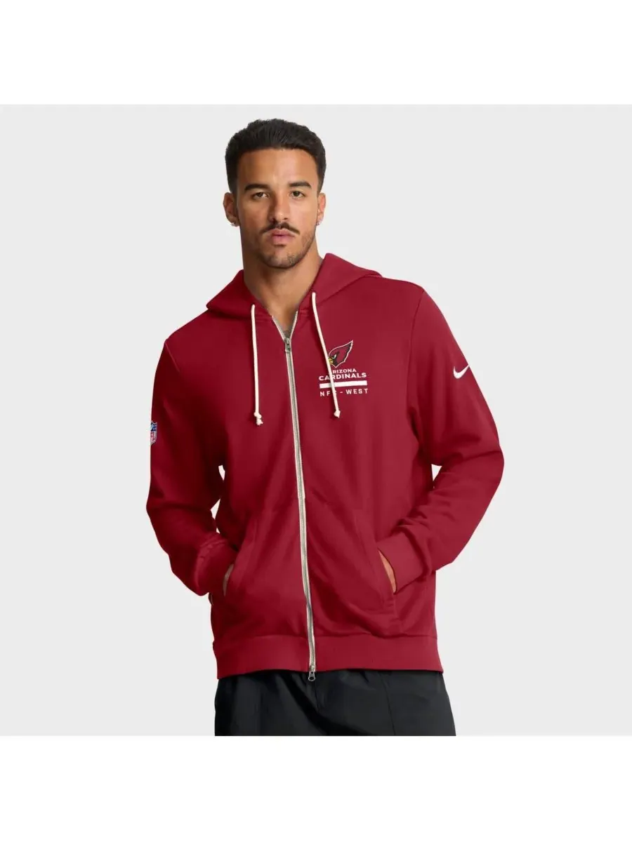 Мужская толстовка на молнии Cardinal Arizona Cardinals Sideline Standard Issue Utility Player — изображение 1 из 5, красный