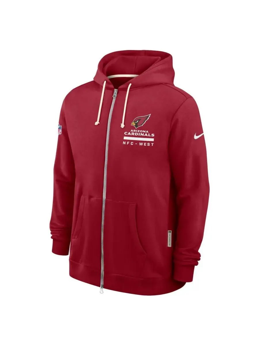Мужская толстовка на молнии Cardinal Arizona Cardinals Sideline Standard Issue Utility Player — изображение 4 из 5, красный