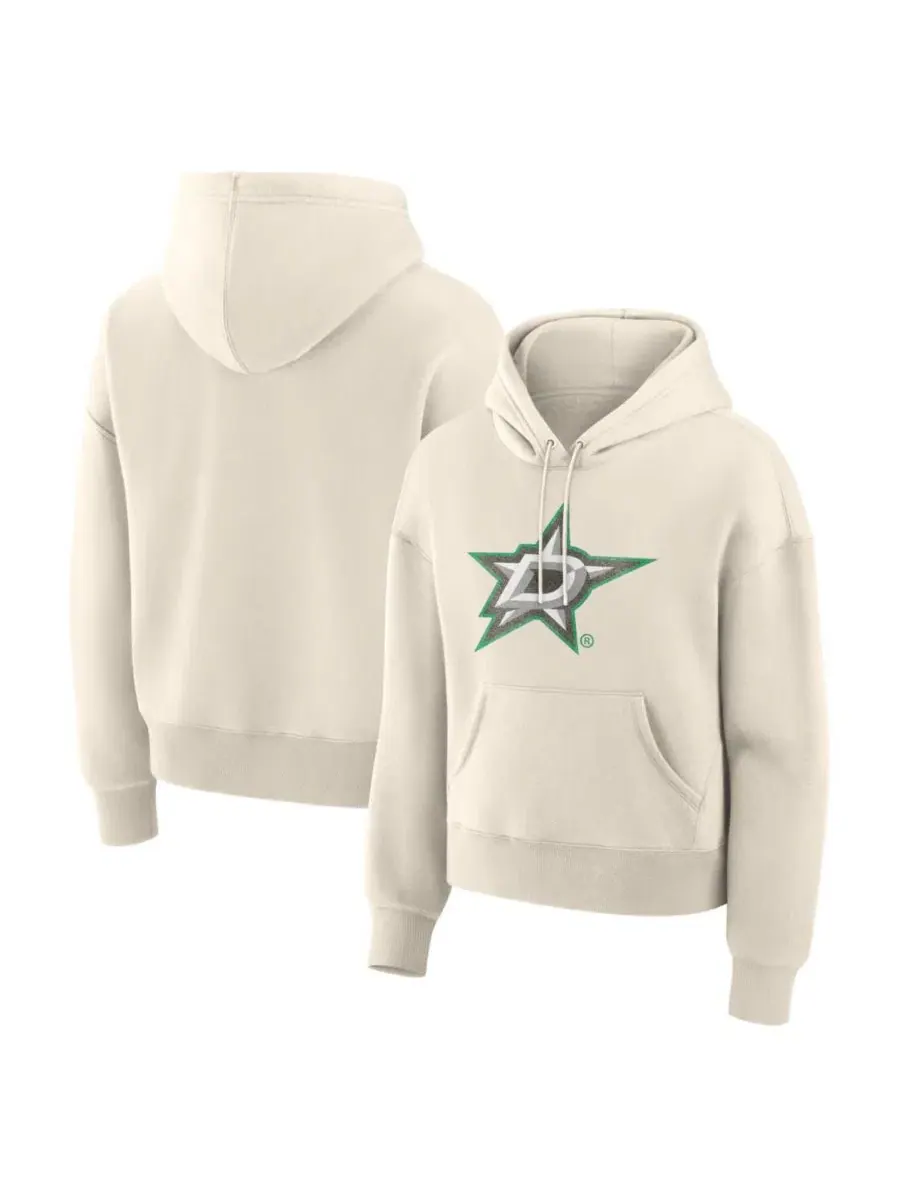 Женская худи с принтом Distressed Logo Cream Fanatics — изображение 1 из 3, бежевый