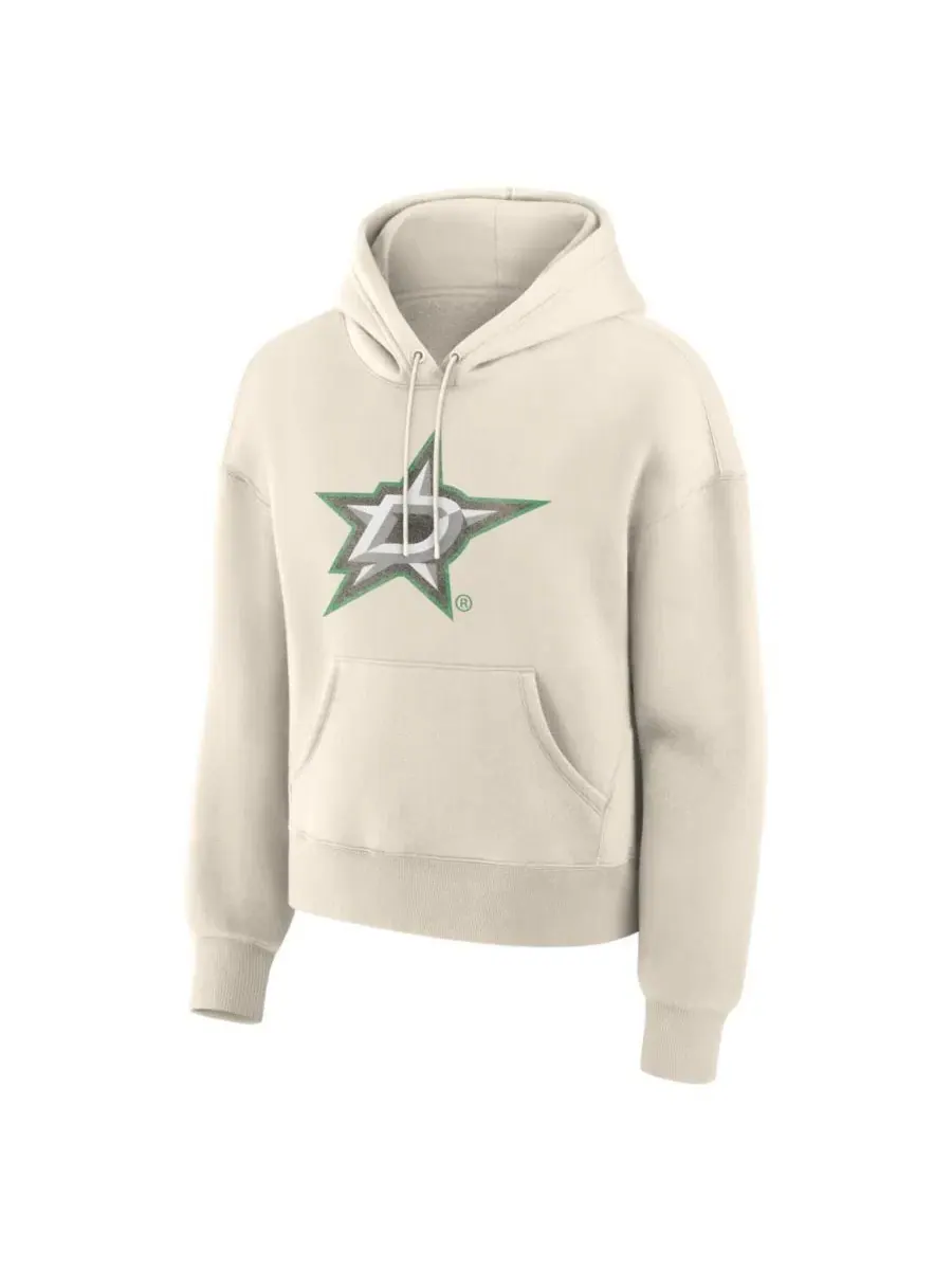 Женская худи с принтом Distressed Logo Cream Fanatics — изображение 2 из 3, бежевый