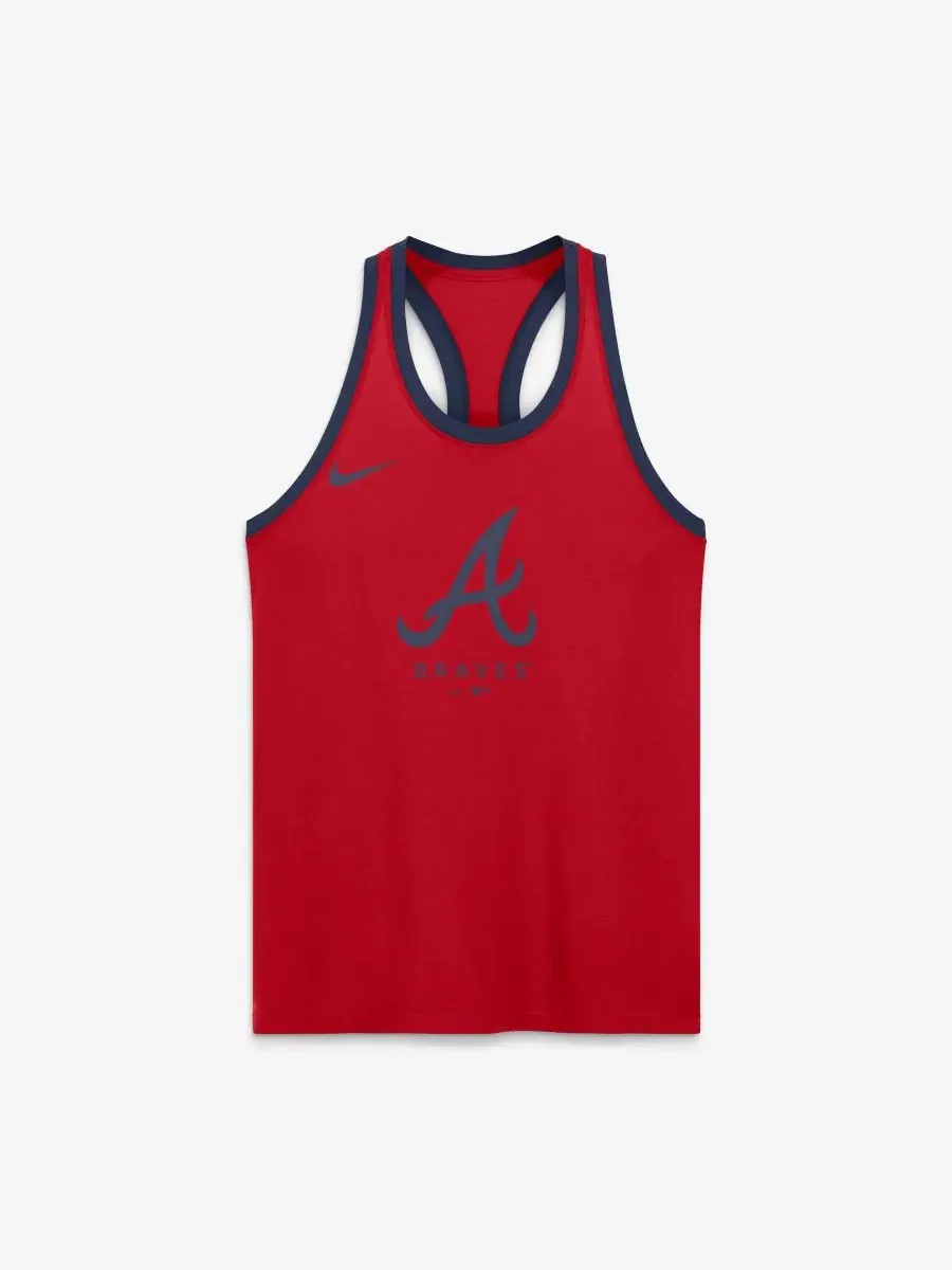 Топ без рукавов с принтом Atlanta Braves Tri-Blend Dri-FIT Racerback Nike — изображение 2 из 5, красный
