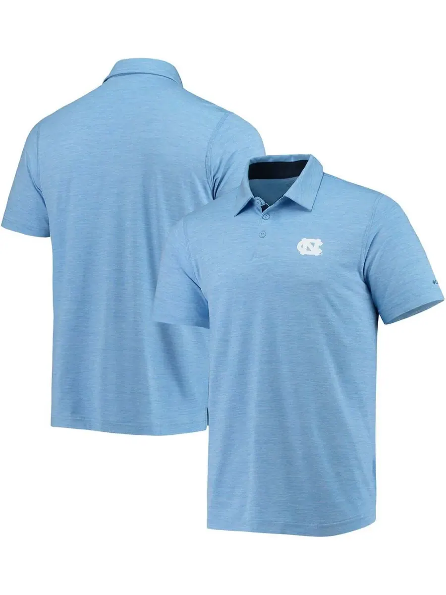 Columbia Мужская поло-рубашка Carolina Blue North Carolina Tar Heels Tech Trail Omni-Shade — изображение 1 из 8, синий