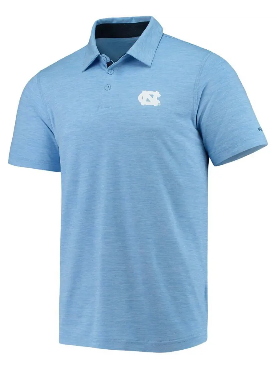 Columbia Мужская поло-рубашка Carolina Blue North Carolina Tar Heels Tech Trail Omni-Shade — изображение 2 из 8, синий