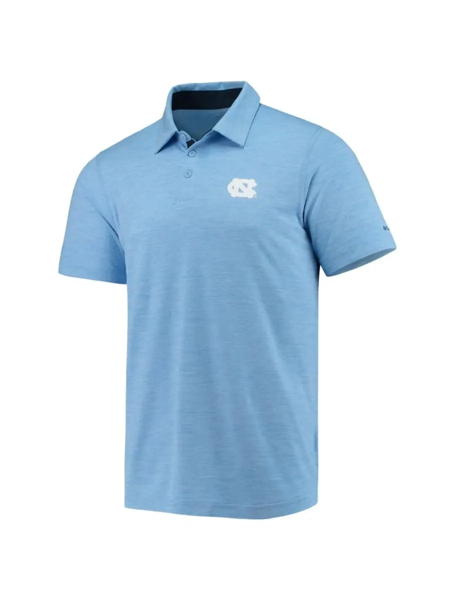 Columbia Мужская поло-рубашка Carolina Blue North Carolina Tar Heels Tech Trail Omni-Shade — изображение 4 из 8, синий