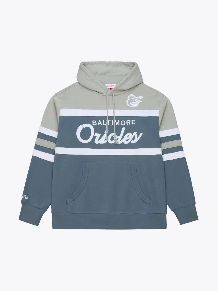 Худи-оверсайз с капюшоном Thunderstorm Head Coach Mitchell & Ness — изображение 1 из 4, серый