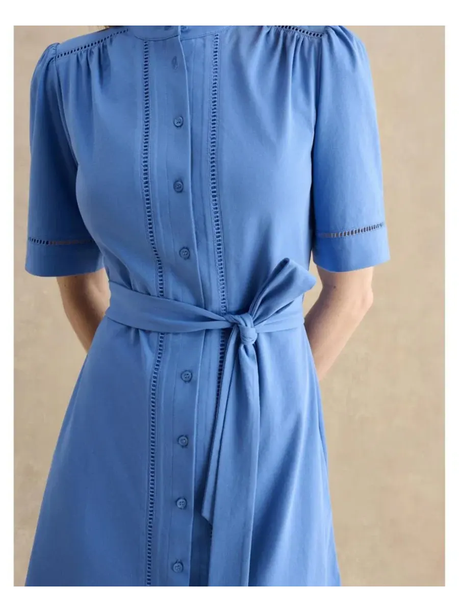 Женское мини-платье-рубашка Livvie с поясом Hobbs London, Riversideblue — изображение 3 из 5