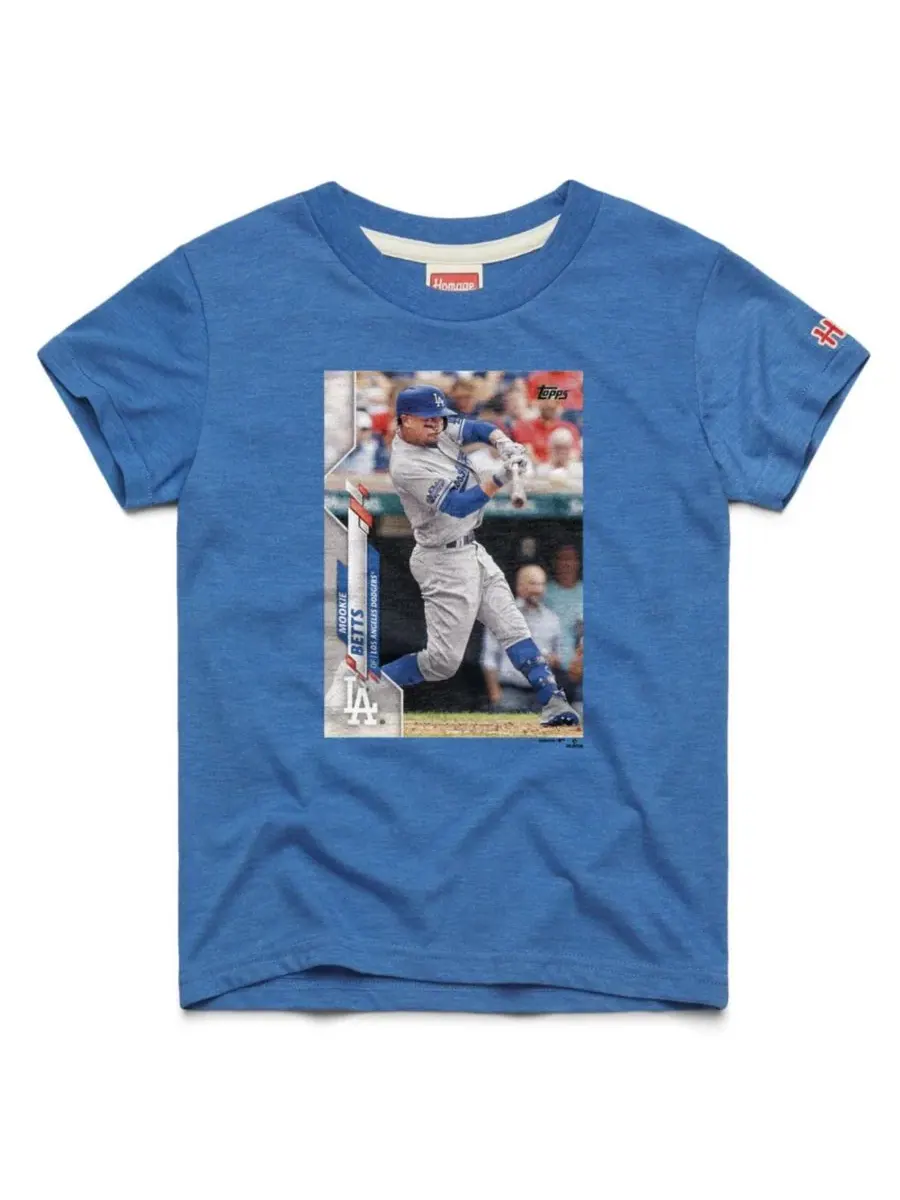 Футболка с принтом Mookie Betts Royal Los Angeles Dodgers Topps Baseball Card Tri-Blend Homage — изображение 1 из 1