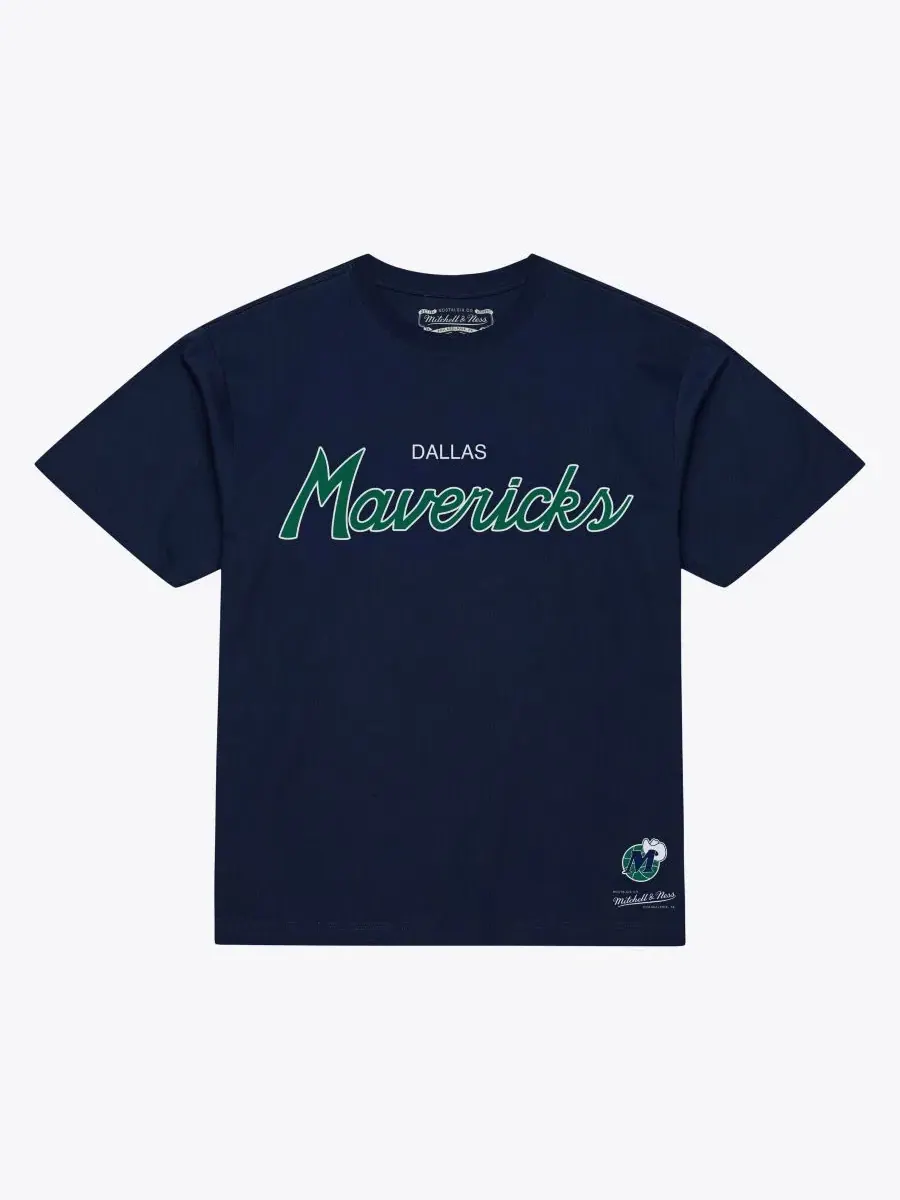 Футболка с принтом Dallas Mavericks Mitchell & Ness — изображение 1 из 2, темно-синий