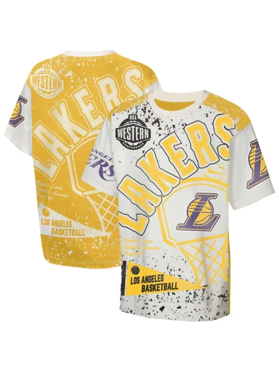 Футболка с принтом Top Player Los Angeles Lakers Outerstuff — изображение 1 из 3, бежевый