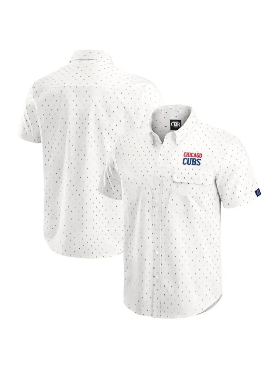 Fanatics Мужская рубашка на пуговицах кремового цвета с принтом команды Chicago Cubs из коллекции — изображение 1 из 3