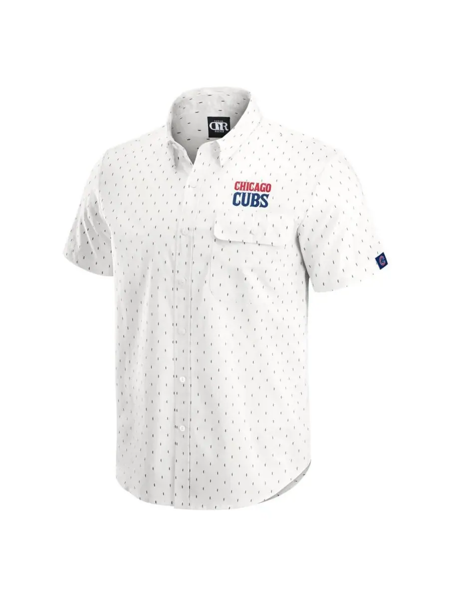 Fanatics Мужская рубашка на пуговицах кремового цвета с принтом команды Chicago Cubs из коллекции — изображение 2 из 3