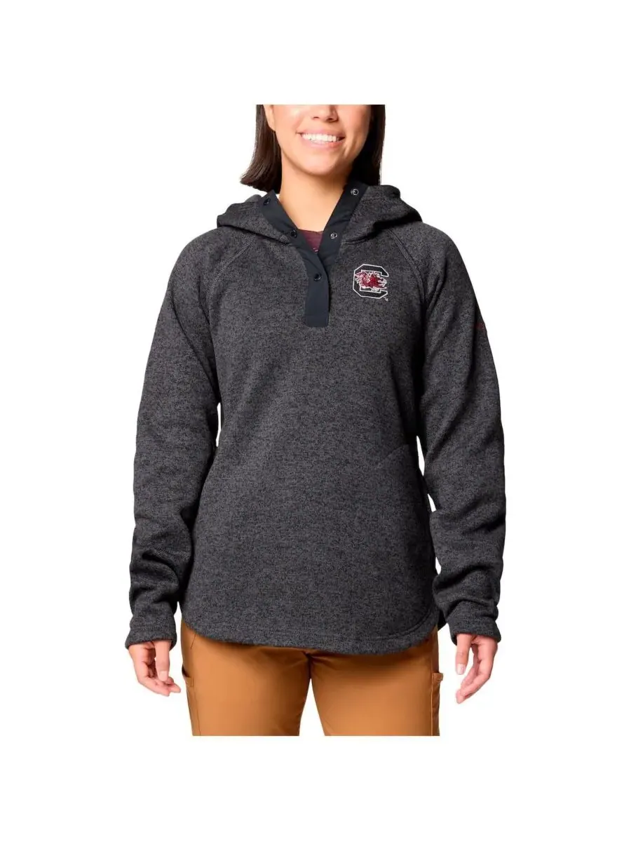 Columbia Женский черный свитер с капюшоном South Carolina Gamecocks, модель Raglan Pullover Hoodie — изображение 1 из 2