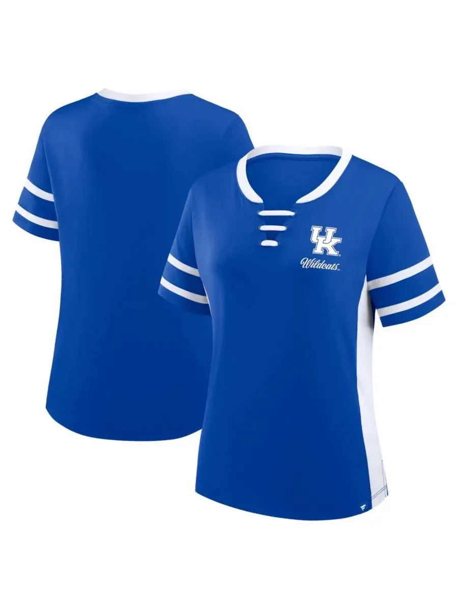 Женская футболка на шнуровке Kentucky Wildcats Be Fearless Athena королевского/белого цвета Fanatics — изображение 1 из 3