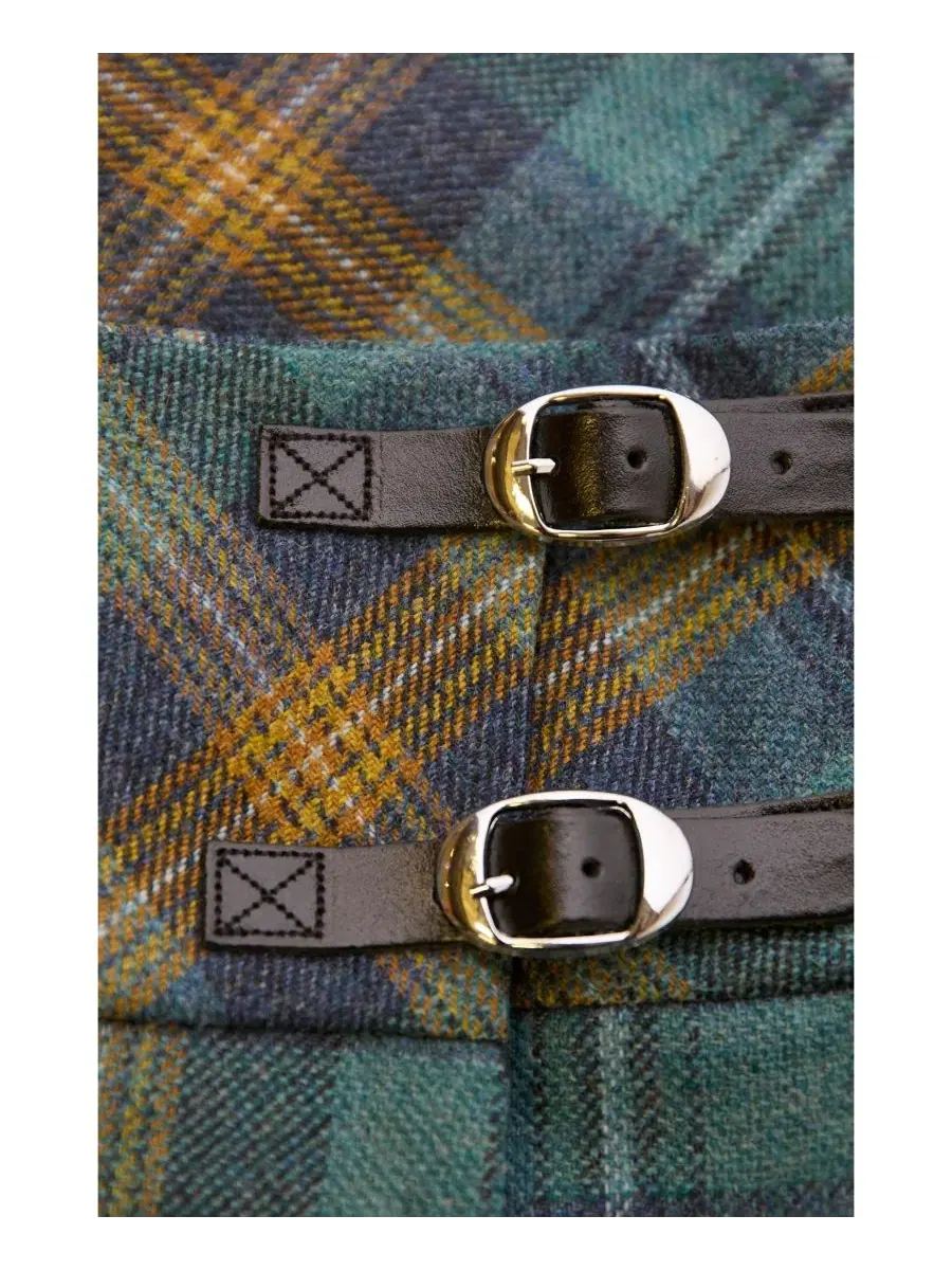 Миди-килт из шерсти с принтом тартан Celtic & Co., Teal Ochre Tartan — изображение 4 из 6
