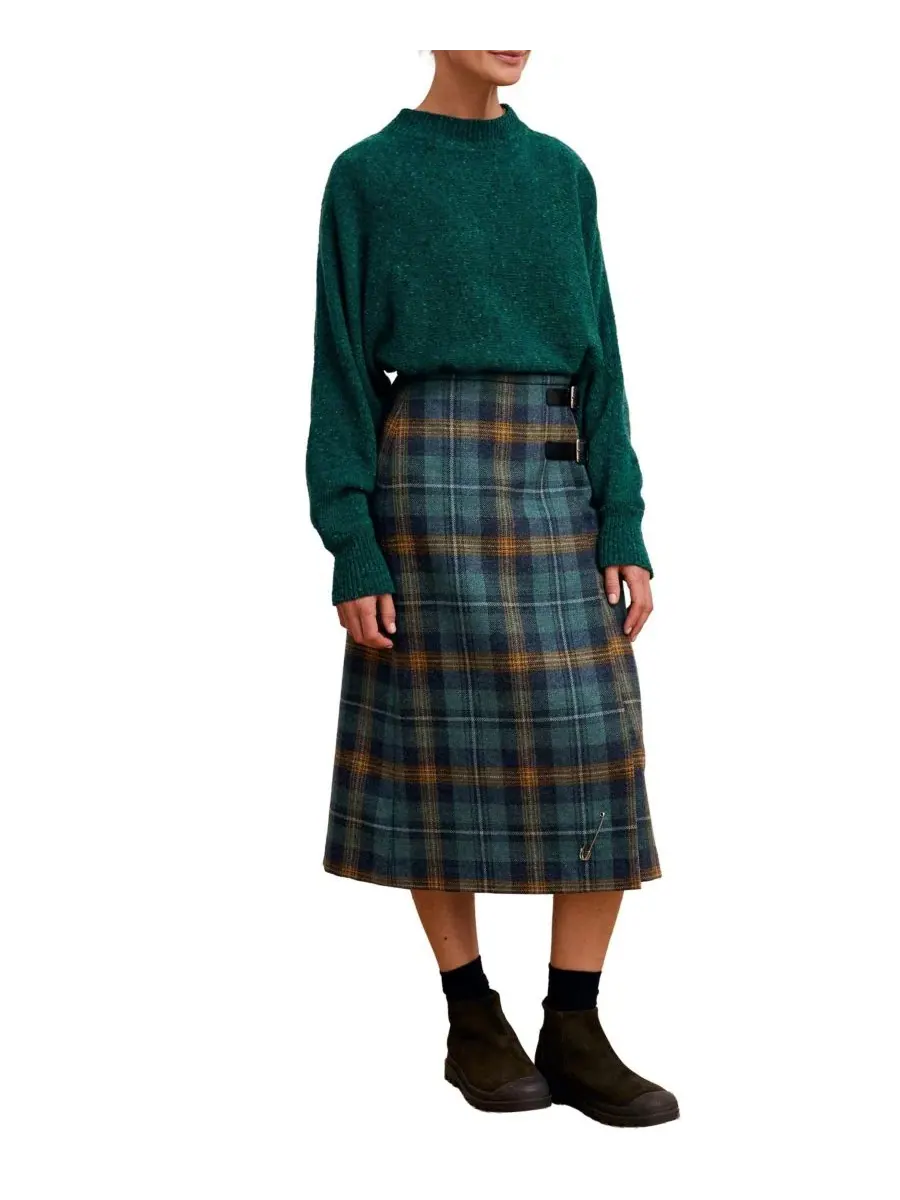 Миди-килт из шерсти с принтом тартан Celtic & Co., Teal Ochre Tartan — изображение 6 из 6
