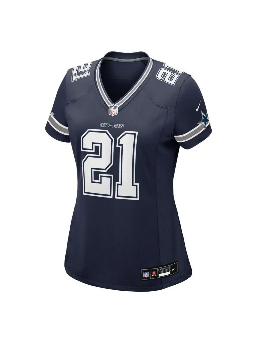 Nike Женская футболка с номером Деона Сандерса, темно-синего цвета, команды Dallas Cowboys, игрока — изображение 3 из 3