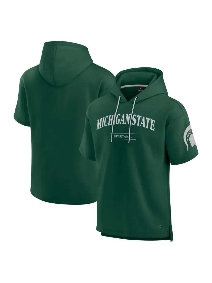 Fanatics Мужская зеленая толстовка с коротким рукавом Michigan State Spartans Ready — изображение 1 из 3, зеленый