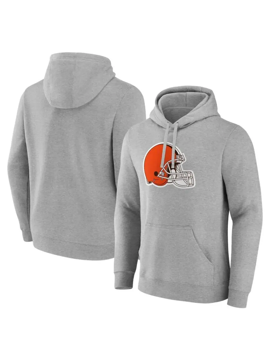 Fanatics Мужская флисовая толстовка с капюшоном Cleveland Browns Deliver серого цвета — изображение 1 из 3, серый