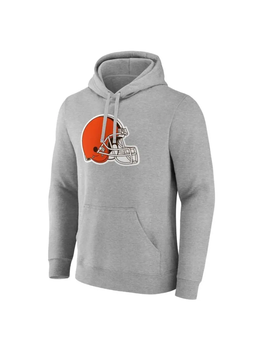 Fanatics Мужская флисовая толстовка с капюшоном Cleveland Browns Deliver серого цвета — изображение 2 из 3, серый