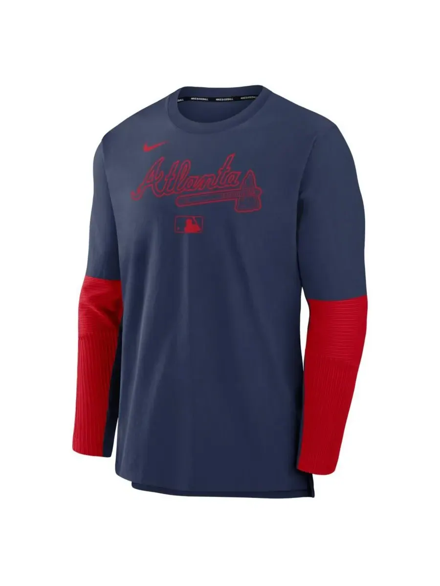 Nike Мужская футболка с длинным рукавом из коллекции Authentic Collection, темно-синяя/красная, с — изображение 3 из 3