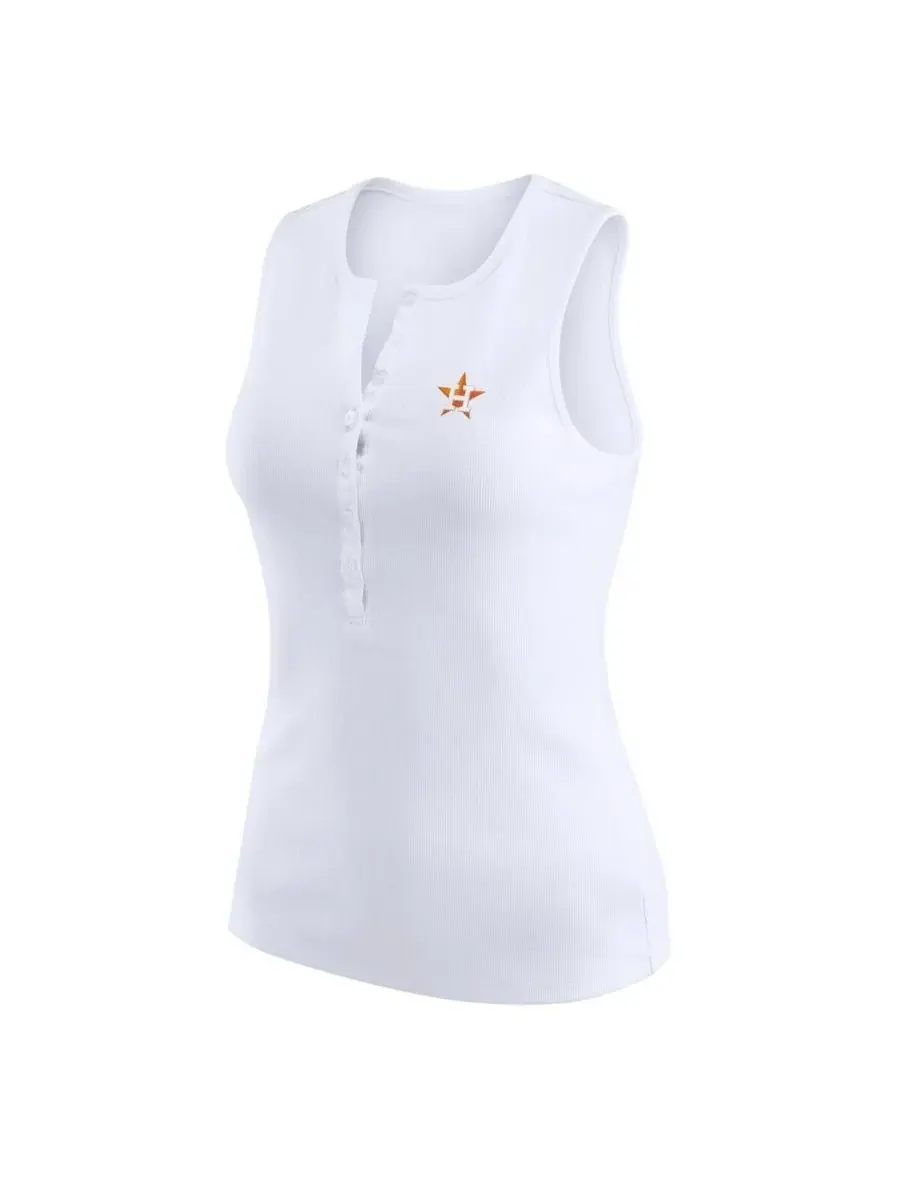 WEAR by Erin Andrews Женская белая трикотажная майка-поло с символикой команды Houston Astros — изображение 2 из 3, белый