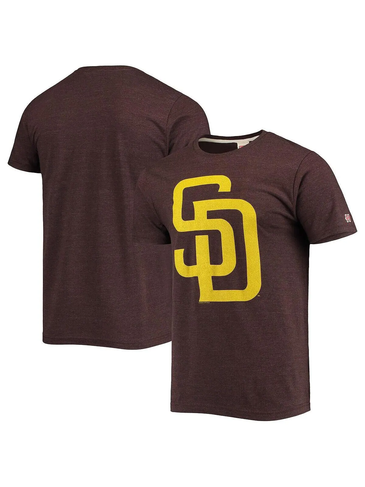Мужская коричневая футболка san diego padres hand drawn logo tri-blend Homage — изображение 1 из 3, коричневый