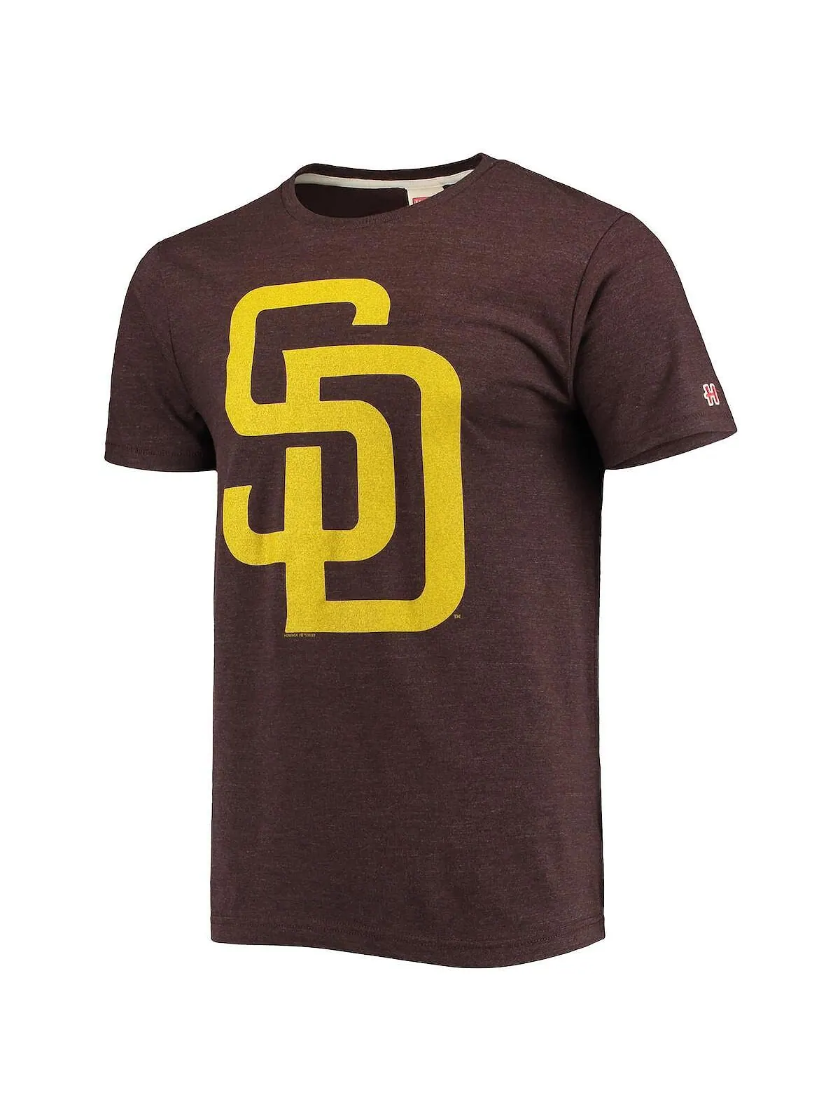 Мужская коричневая футболка san diego padres hand drawn logo tri-blend Homage — изображение 2 из 3, коричневый