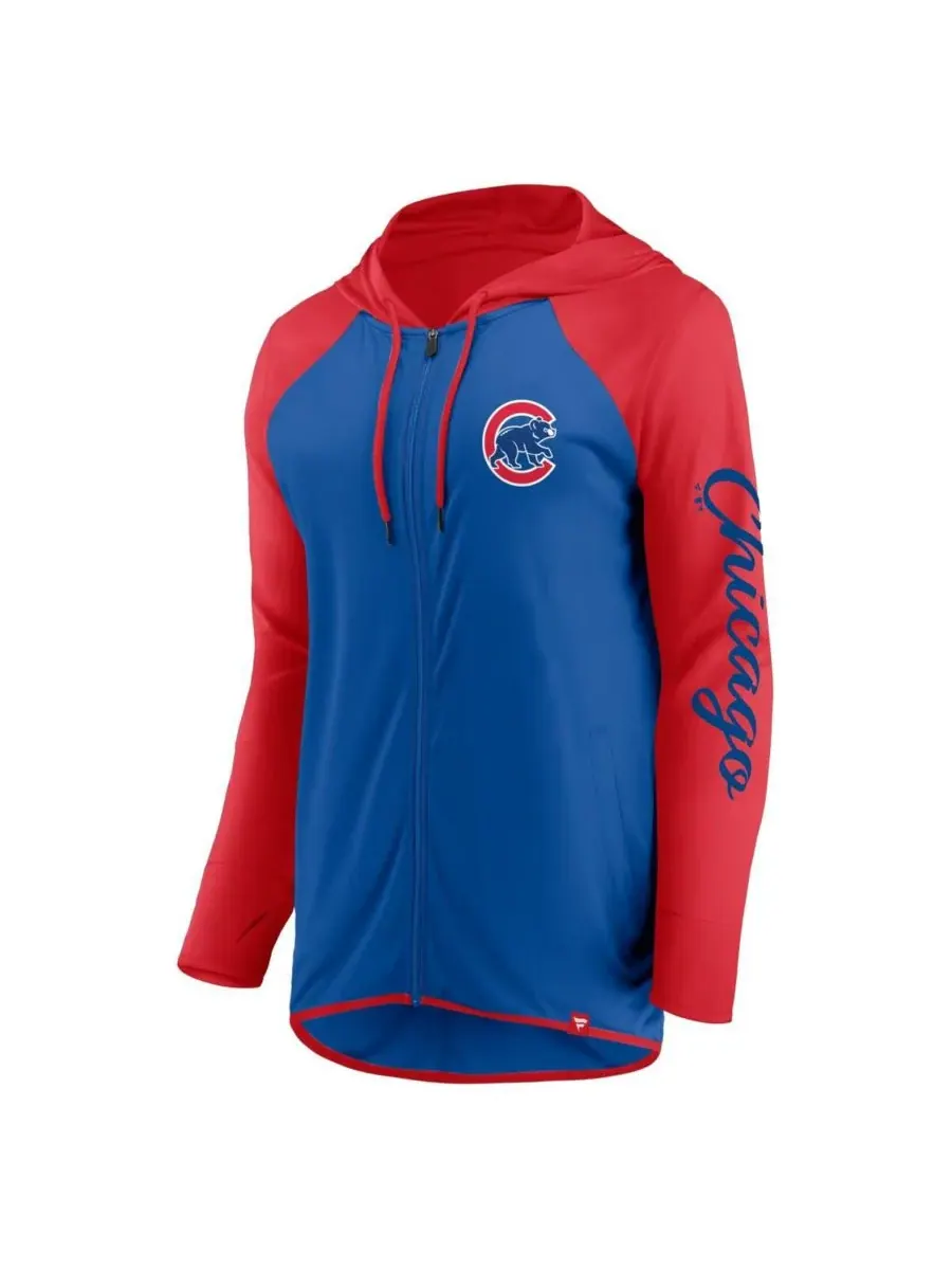 Fanatics Женская толстовка на молнии с рукавами, украшенными надписью Chicago Cubs — изображение 3 из 3, красный
