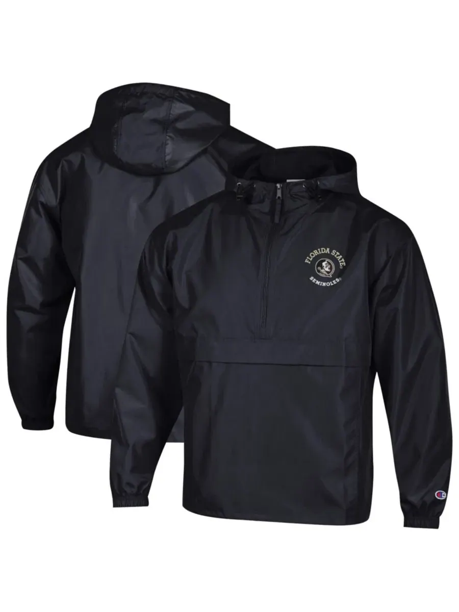 Ветровка-анорак с капюшоном, модель Packable Hooded Windbreaker Half-Zip Champion