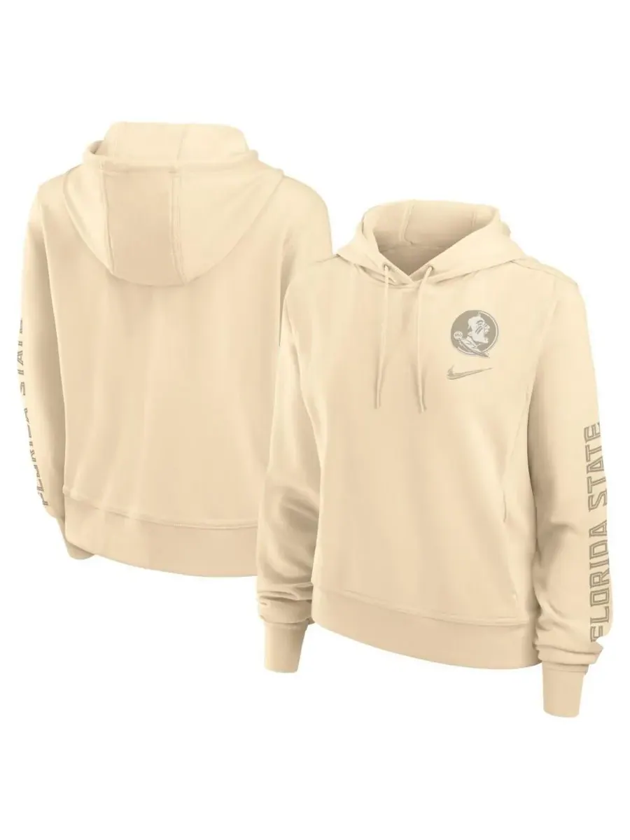 Женская толстовка с капюшоном Tan Florida State Seminoles One Performance Pullover Hoodie Nike — изображение 1 из 3, бежевый