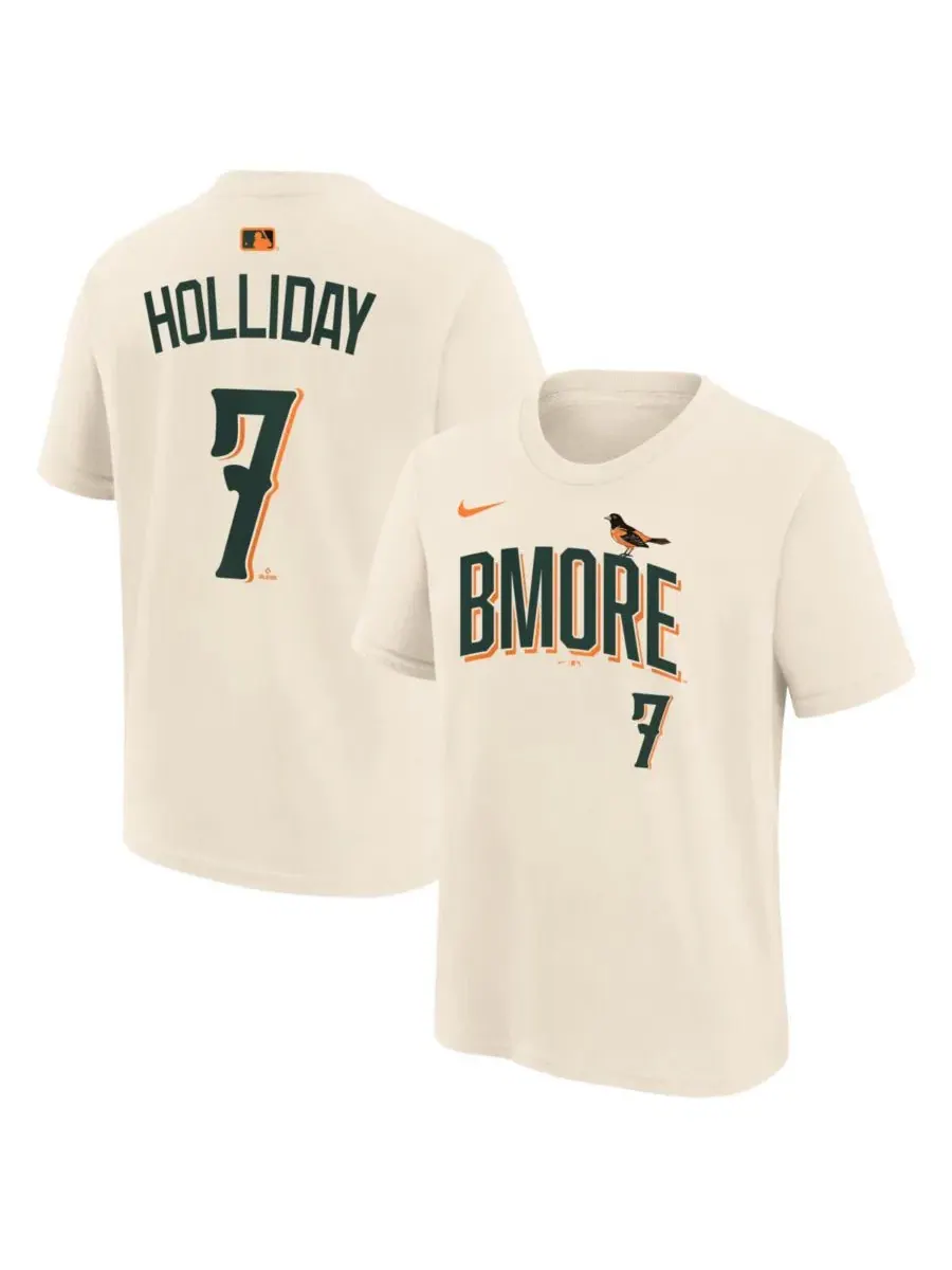 Футболка с длинным рукавом Jackson Holliday 2026 City Connect Name & Number Nike — изображение 1 из 3, бежевый