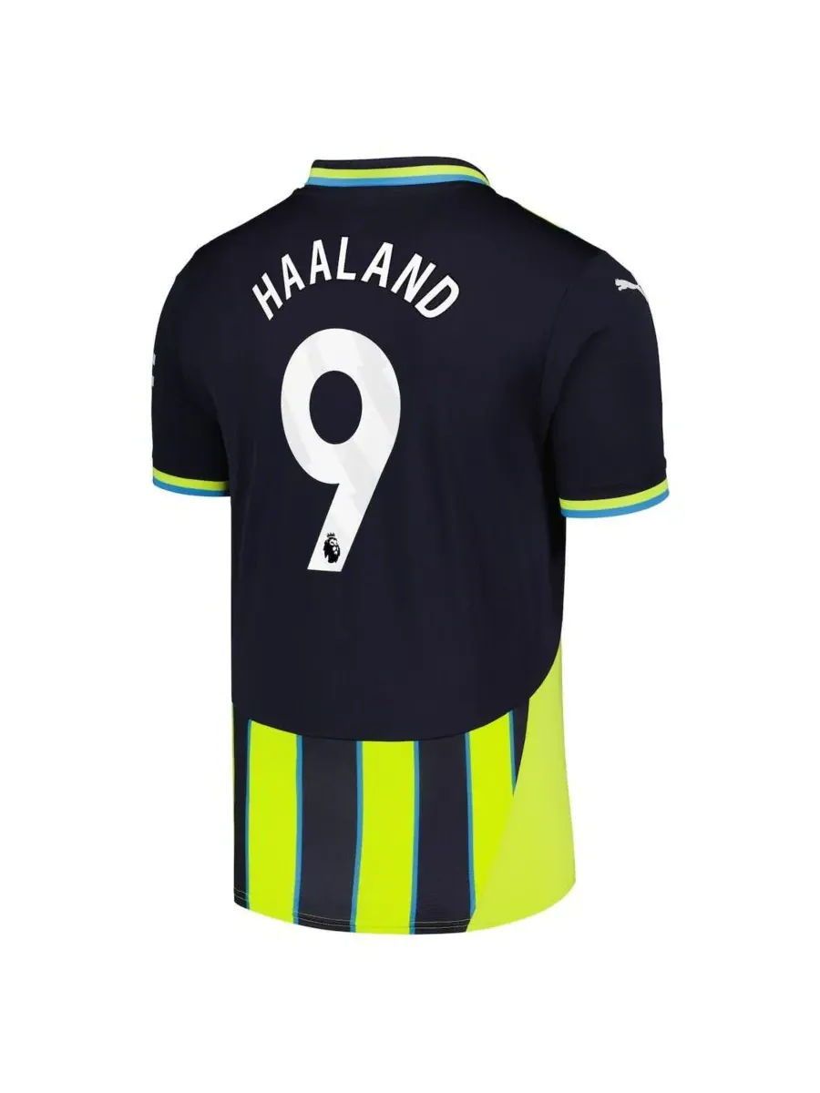 Puma Мужская выездная футболка Erling Haaland Navy Manchester City 2024/25, реплика игрока — изображение 2 из 3, темно-синий