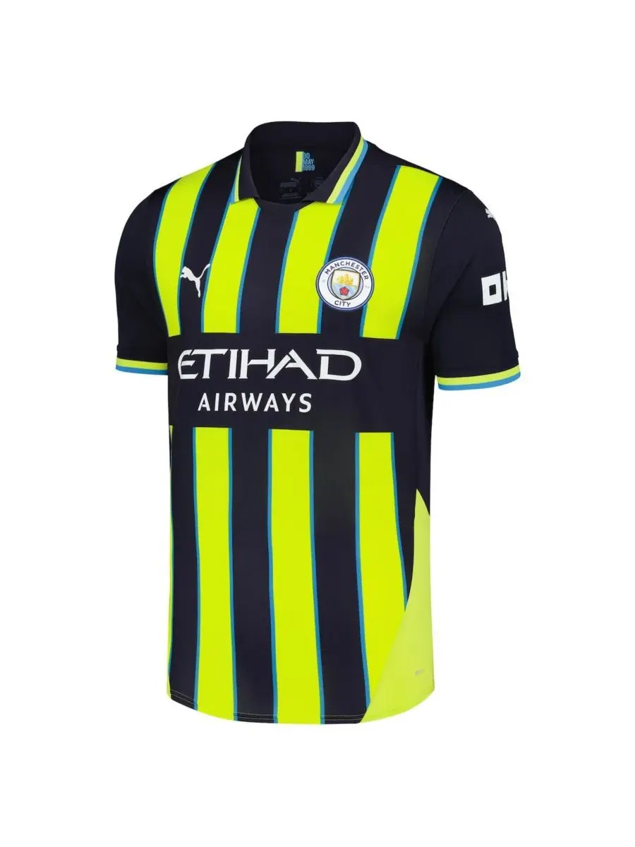 Puma Мужская выездная футболка Erling Haaland Navy Manchester City 2024/25, реплика игрока — изображение 3 из 3, темно-синий