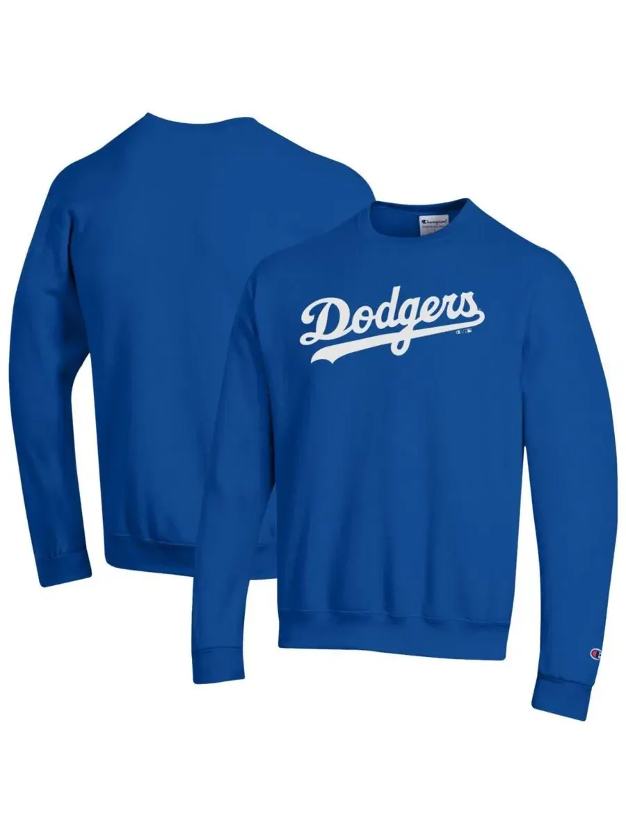Свитшот Champion Powerblend с принтом Los Angeles Dodgers — изображение 1 из 3, королевский