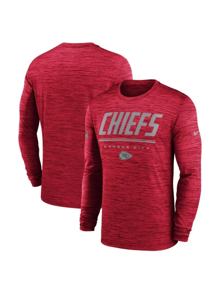 Футболка с длинным рукавом Nike Kansas City Chiefs Sideline Offensive Transition Velocity Dri-FIT — изображение 1 из 3