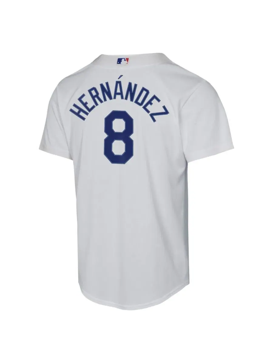 Детская футболка-джерси с длинным рукавом Enrique Hernández White Los Angeles Dodgers Baseline — изображение 2 из 3, белый